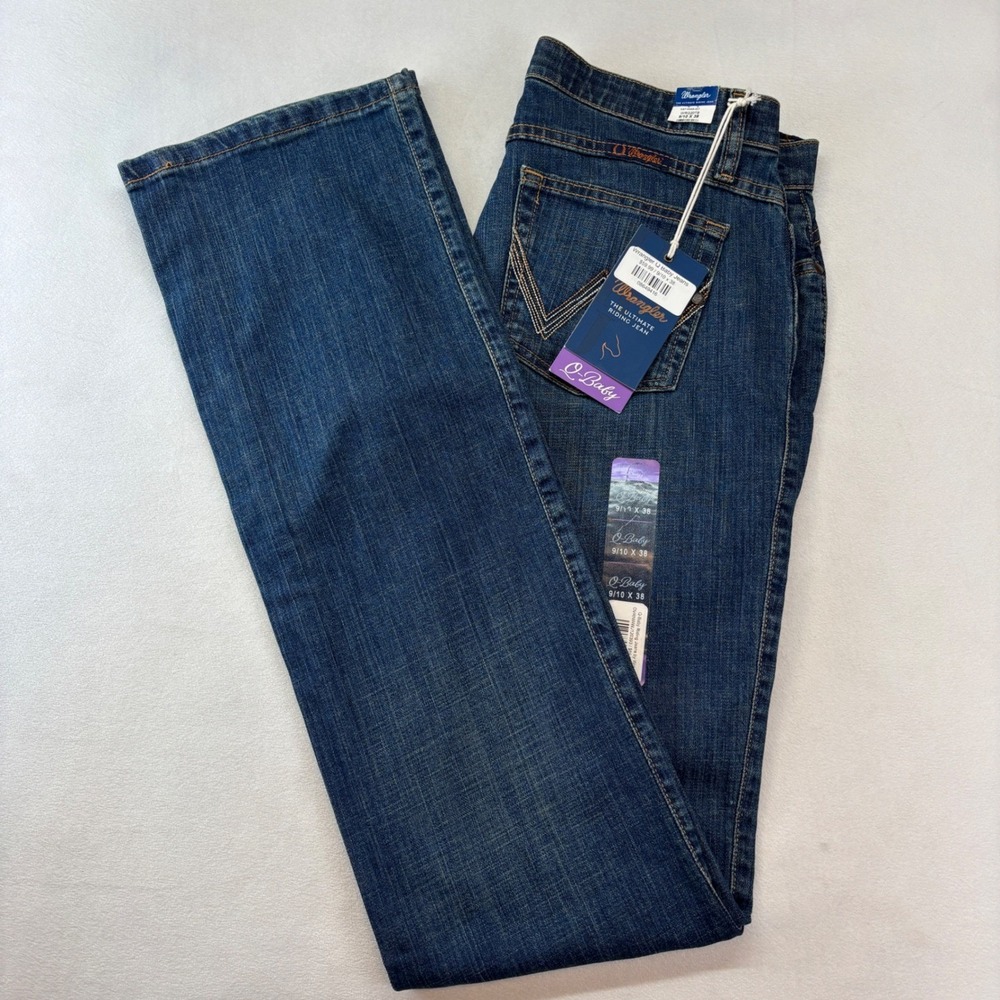Wrangler Q Baby Women Dark Wash Bootcut Jeans Size 9/10 x 37 New